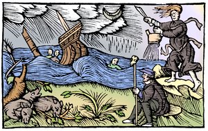 Häxa väcker storm, 1562 av Unbekannt
