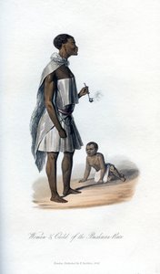 Kvinna och barn av Bushmanrasen, 1848 av Unbekannt