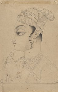 Kvinna som håller en flöjt och klädd som Krishna, mitten till slutet av 1700-talet. av Unbekannt