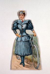 Kvinna i cykelklänning, amerikansk, c1900 av Unbekannt