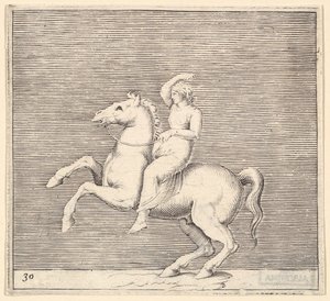 Woman on Rearing Horse, publicerad ca. 1599-1622. av Unbekannt