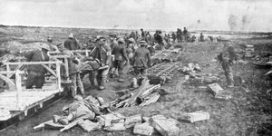 Sårade evakueringsplats, Vimy, Frankrike, första världskriget, april 1917 av Unbekannt