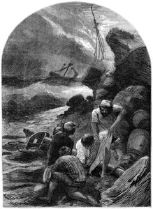 Wreckers strippar kroppen av Sir C Shovel, 1707, 1800-talet av Unbekannt