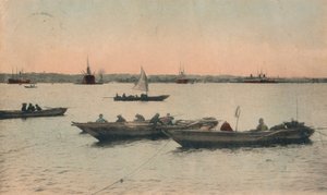 Yokohamas hamn, Japan, c1918 av Unbekannt