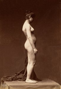 [Ung kvinna, naken, helfigur i profil], 1860-talet. av Unbekannt