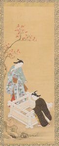 Ungdom och en jungfru nära en brunn, Edo-perioden, 1615-1868. av Unbekannt