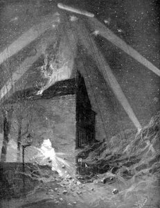 Zeppelinattack mot Paris förorter, första världskriget, 1915 av Unbekannt