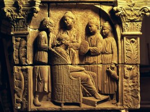 Basrelief av en frisör, romersk, ca 200-talet av Unbekannt Unbekannt