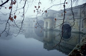 Bro över sjön, Blenheim Palace, Oxfordshire, byggt c.1705-24 århundradet av Unbekannt Unbekannt