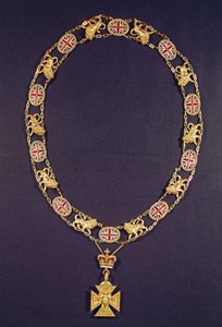 Hederskrage, guld och emalj, överlämnad till hertigen av Wellington (1769-1852), av George IV, ca 1825