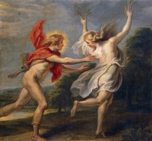 Daphne och Apollo (olja) av Unbekannt Unbekannt
