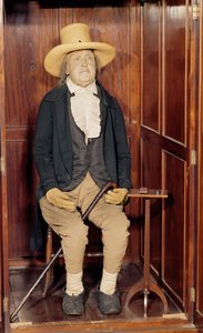 Balsamerad kropp av Jeremy Bentham som utställd på University College av Unbekannt Unbekannt