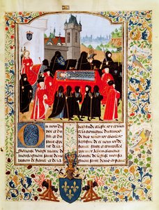 Fr 2691 f.11 Charles VI av Frances begravning 1422 med hertigen av Bedford som huvudsörjande och ledamöter av det parisiska parlamentet av Unbekannt Unbekannt