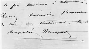 Handskrift och signatur av Napoleon Bonaparte (1769-1821) (penna och bläck på papper) av Unbekannt Unbekannt