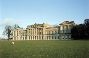Heveningham Hall, Vy över exteriören, byggd ca 1778 av Robert Taylor 1714-88, Suffolk, Storbritannien av Unbekannt Unbekannt