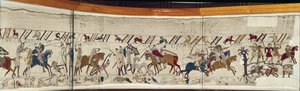 Kung Harold dödas och engelsmännen vänder i flykten, Bayeux Tapestry av Unbekannt Unbekannt