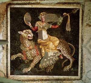 Mosaik av Dionysos som rider på en leopard c.180 e.Kr av Unbekannt Unbekannt