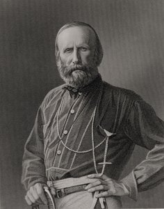 Porträtt av Giuseppe Garibaldi (1807-82) graverad av William Holl (1807-71) från ett fotografi, pub. av William Mackenzie av Unbekannt Unbekannt