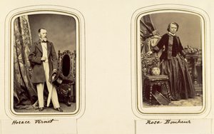 Porträtt av Horace Vernet och Rosa Bonheur (sepiafoto) av Unbekannt Unbekannt