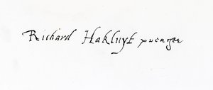 Signatur av Richard Hakluyt (ca 1552-1616) av Unbekannt Unbekannt