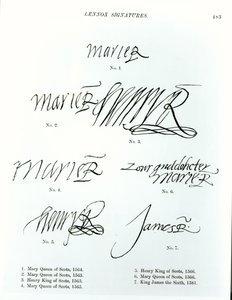 Signaturer av Mary Queen of Scots, Henry King of Scots och James VI av Skottland av Unbekannt Unbekannt