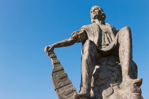Staty av Christopher Columbus vid La Rabida-klostret, Huelva-provinsen, Andalusien, södra Spanien. av Unbekannt Unbekannt