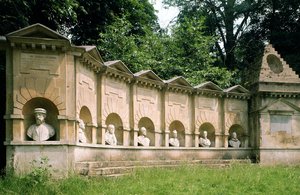 Stowe, William Kent (1684-1748), Temple of British Worthies, ca 1735, Buckinghamshire, Storbritannien av Unbekannt Unbekannt