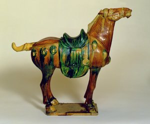 Tang stil keramik figur av en häst av Unbekannt Unbekannt