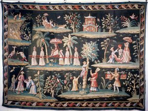 Gobeläng i Chinoiserie-stil av John van der Bank, Soho Tapestry Works, tidigt 1700-tal av Unbekannt Unbekannt