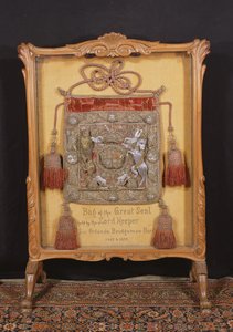 The Bag of the Great Seal, innehad av Lord Keeper, Sir Orlando Bridgeman (1667-72) av Unbekannt Unbekannt