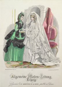 The Bride, German Fashions från Leipzig från Moniteur de la Mode av Unbekannt Unbekannt