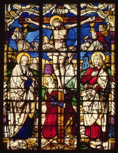 Korsfästelsen, målat glasfönster, troligen från Abbey of Altenberg, nära Köln, kanske designat av målaren känd som Master of the Holy Kindred, ca 1500 av Unbekannt Unbekannt