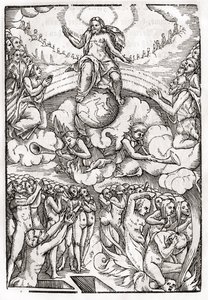 The Last Judgement, baserat på ett träsnitt av Hans Holbein (149798-1543) den yngre, från 