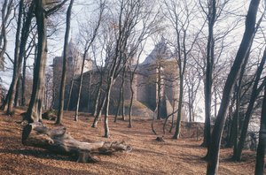 Utsikt över Castle Coch, södra Wales, från skogen av Unbekannt Unbekannt