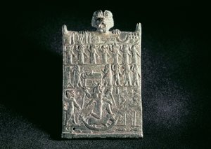 00362 Plaque of Hell, föreställande konspirationen mot Lamashtu, nyassyriska, från Mesopotamien, ca 1700 f.Kr. (brons) av Unbekannt