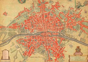 1700-talskarta över Paris, Frankrike. (tryck) av Unbekannter Künstler