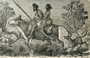 AFRIKA (19:e århundradet). Invånare i Centralafrika. Gravyr. av Unbekannter Künstler