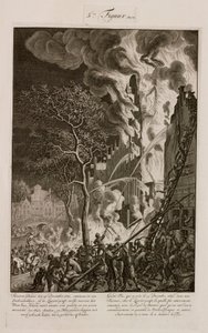 En brand i ett sockerraffinaderi, Amsterdam, Holland, 29 december 1669 av Unbekannt
