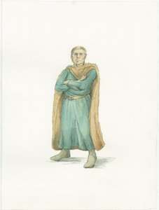 En rekonstruktionsillustration som visar hertig Vilhelm av Normandie omkring 1066 av Unbekannter Künstler
