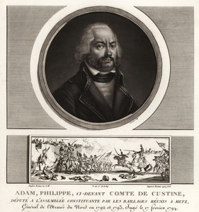 Adam Philippe, Comte de Custine, fransk revolutionär general, avrättad för förräderi 1793 av Unbekannt