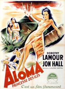 Aloma of the South Seas filmaffisch av AlfredSantell med Dorothy Lamour och Jon Hall i huvudrollerna 1941 av Unbekannt