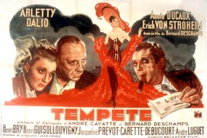Affisch för filmen Tempete av Bernard Deschamps med Arletty Marcel Dalio Annie Ducaux och Erich Von Stroheim 1940 av Unbekannt