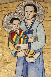 Bebådelsebasilikan: Koreansk jungfru, Nasaret, Israel av Unbekannt