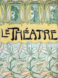 Bokomslag i jugendstil, "Le Théatre". av Unbekannter Künstler