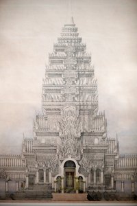 Asian Civilizations Museum, Angkor, Utforska Kambodjas heliga stad, Framifrån av de tre första inhägnaderna av ANgkor wat, Louis Delaporte, Kambodja av Unbekannt