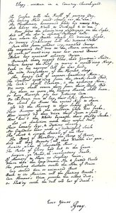 Autografkopia i handstil av poeten Thomas Gray av hans dikt "Elegy written in a Country Churchyard" av Unbekannt