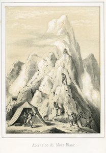 Lavin på Mont Blanc som resulterade i att tre guider dog. Gravyr "" Ciel Terre et Mer" av R. Delasalle, cirka 1860 av Unbekannt