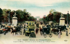 Avenue des Champs - Elysées, Paris, ca 1900 av Unbekannter Künstler