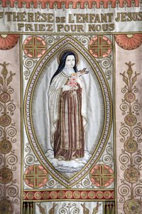 Banner: ""St. Therese av Jesusbarnet, be för oss."", Honfleur, Frankrike av Unbekannt