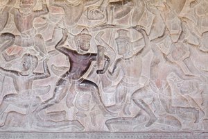 Basreliefer på det östra galleriet i Angkor wat, Kambodja av Unbekannter Künstler